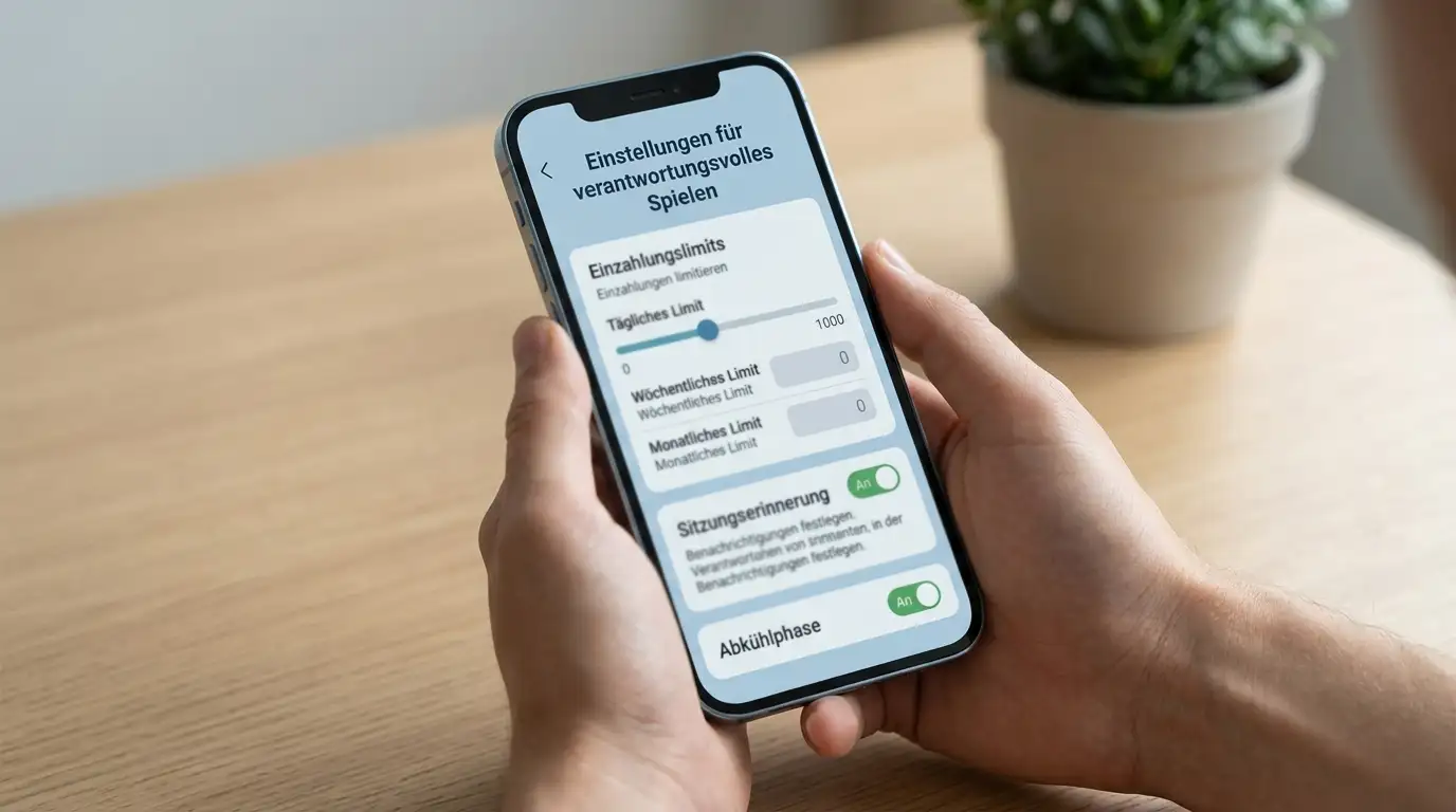 Selbstschutz-Werkzeuge wie Einzahlungslimits in einer Wett-App
