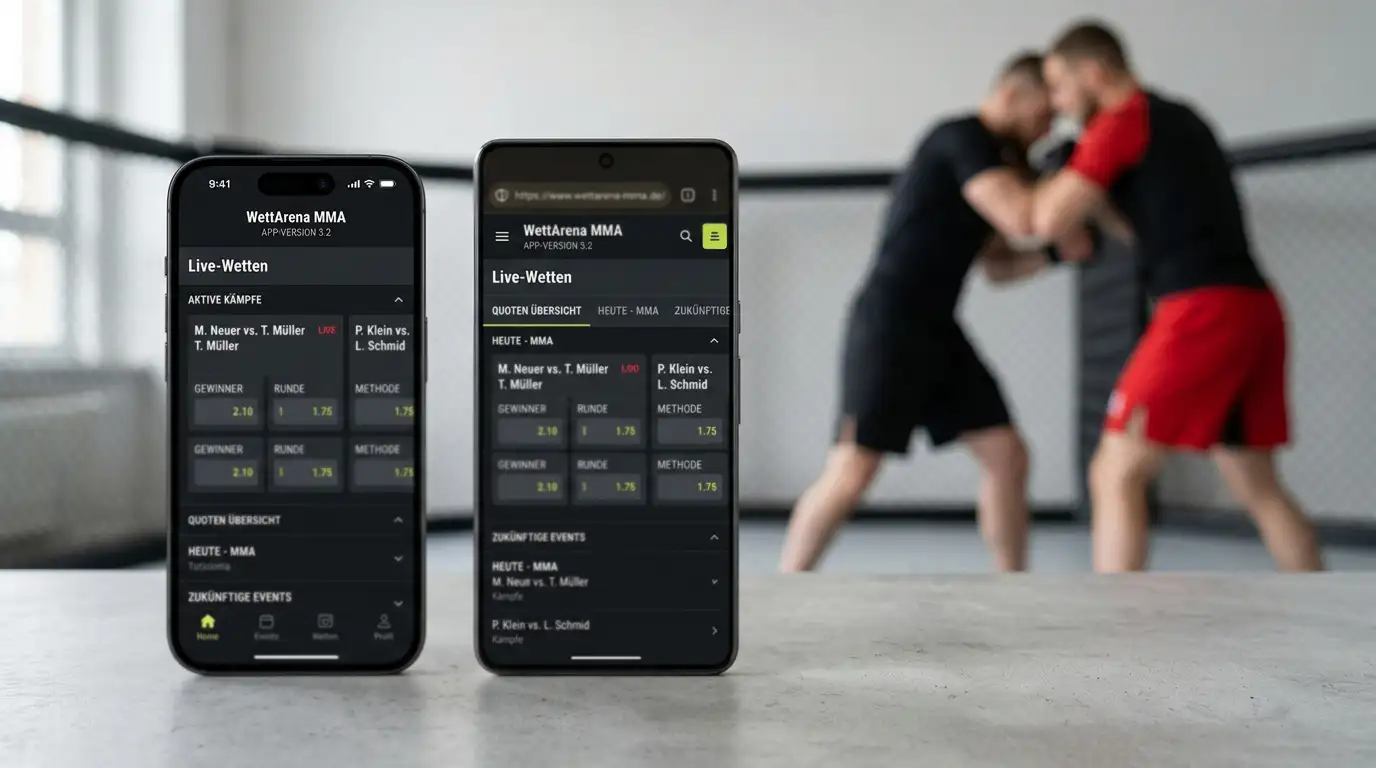 Installierte Wett-App im Vergleich zur mobilen Website im Browser