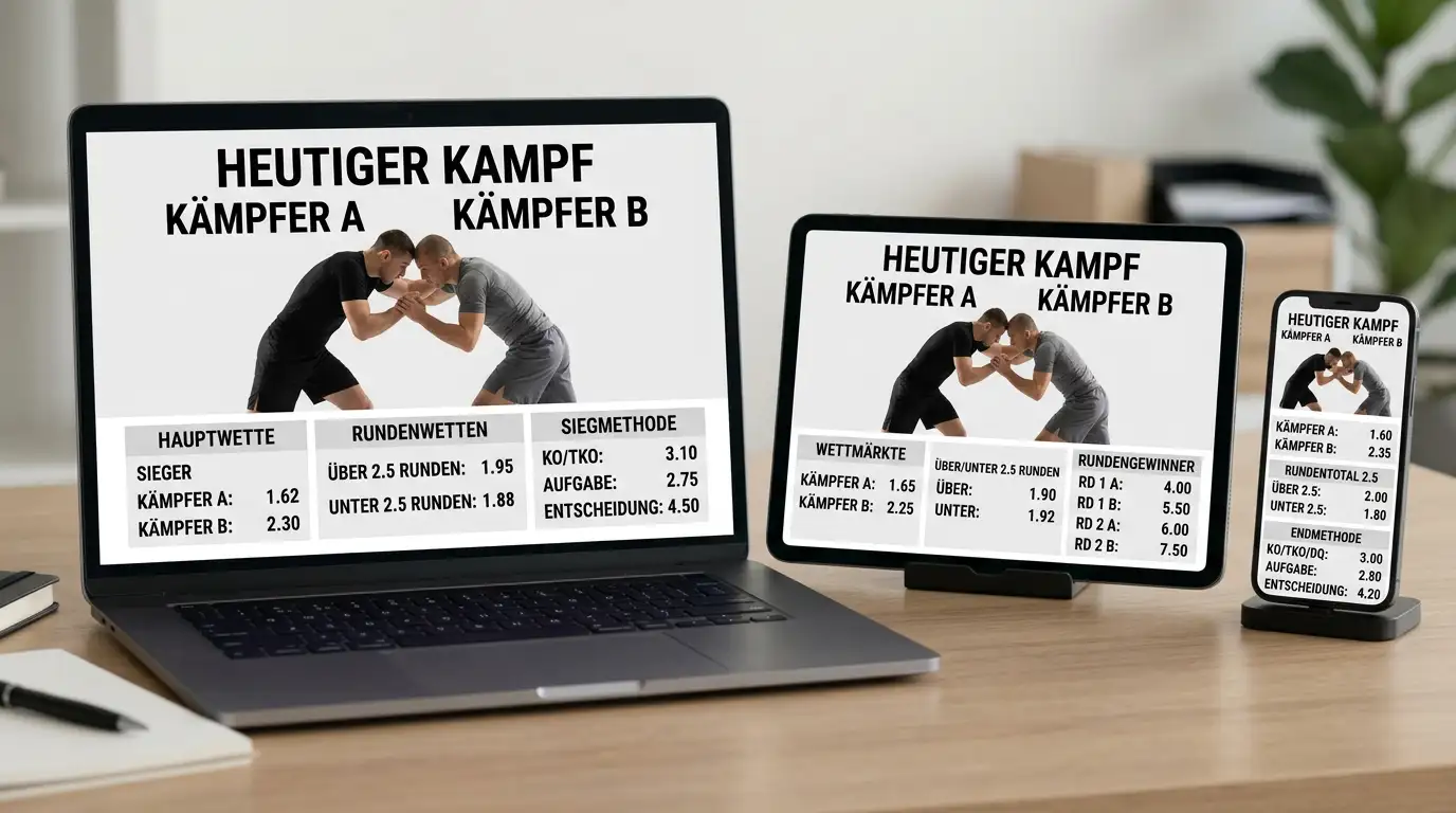 Dieselbe UFC-Quote unterscheidet sich zwischen mehreren Anbietern auf einem Bildschirm
