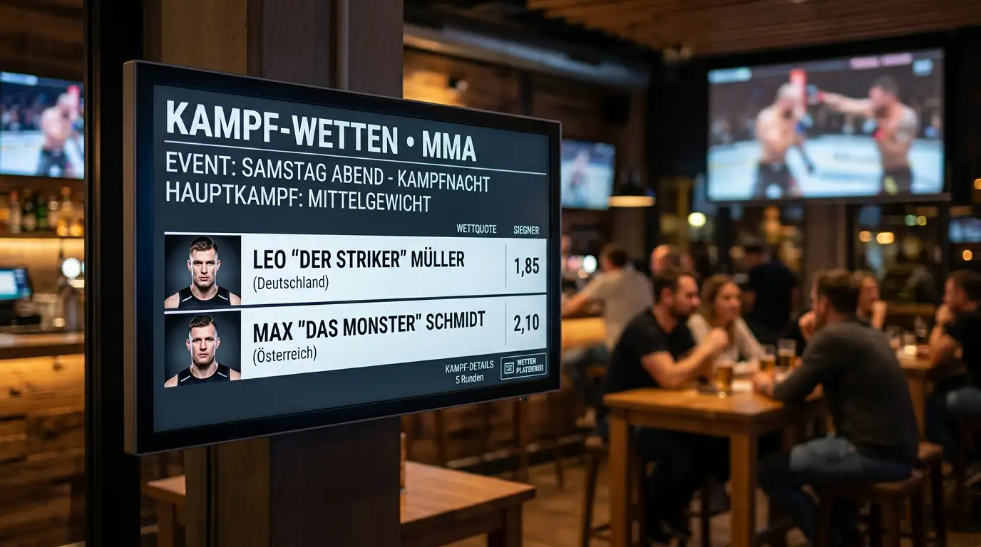 Dezimale Wettquote auf einem Quotenboard als Sinnbild für das Lesen von UFC-Quoten