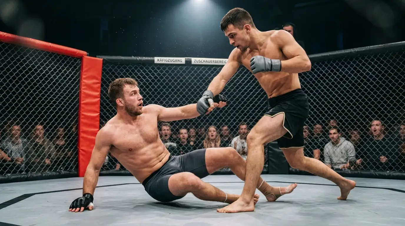 Ein Favorit geht überraschend zu Boden, das Risiko jedes Favoriten-Parlays im MMA