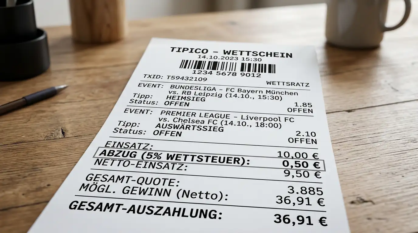 Fünfprozentige Wettsteuer setzt am Einsatz an, nicht am Gewinn