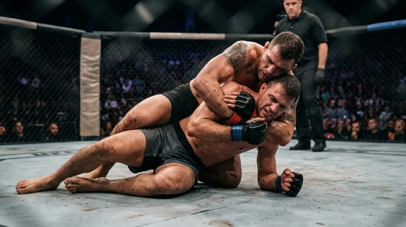 Hohe Submission-Wahrscheinlichkeit, wenn ein starker Grappler den Boden dominiert