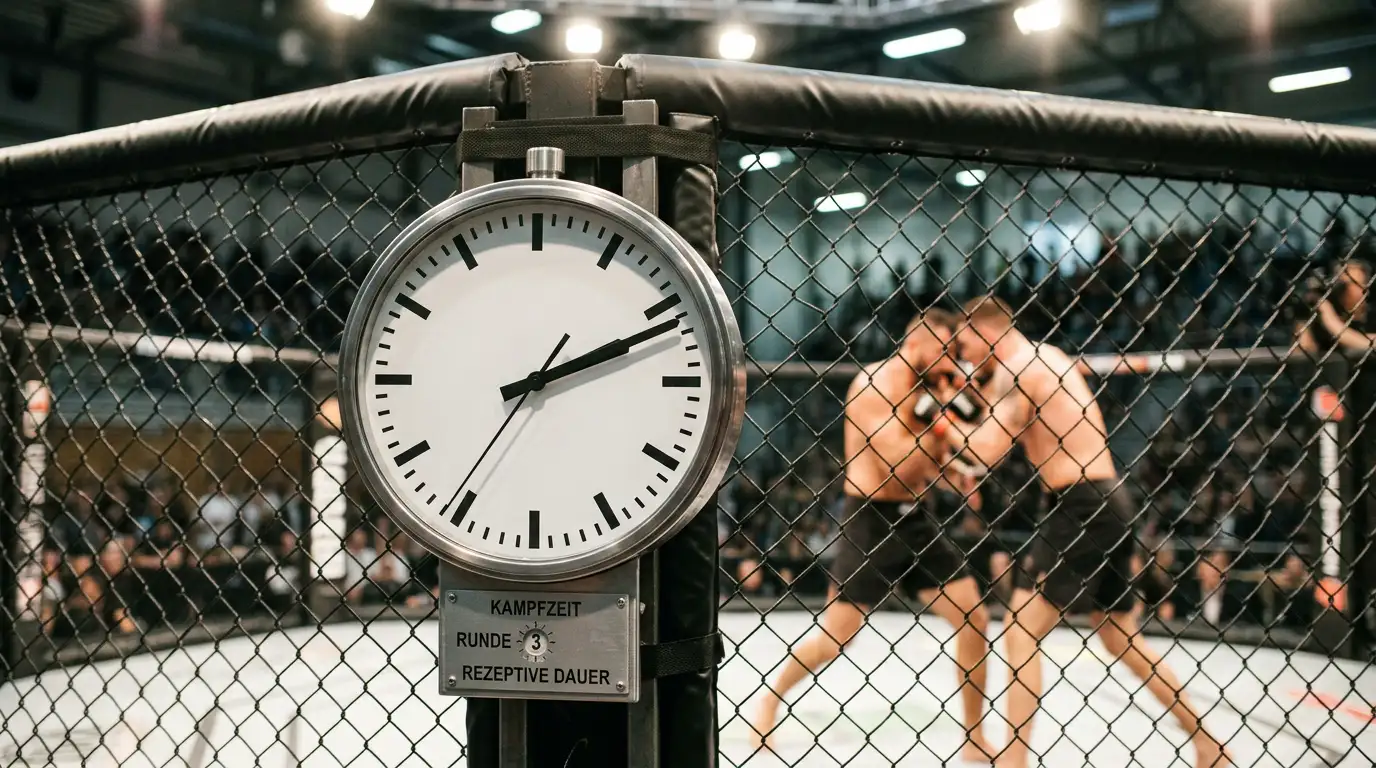 Rundenuhr am Octagon, zentrale Größe für das Runden-Handicap im MMA