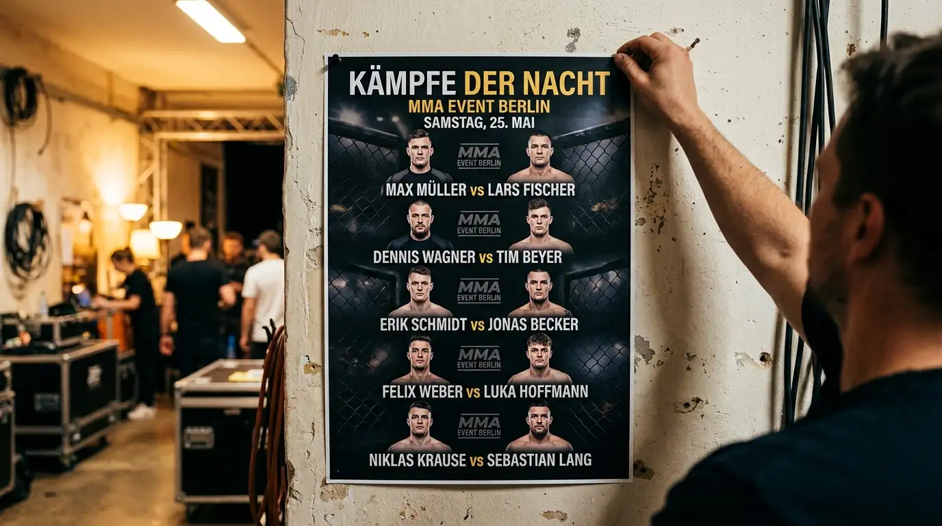 Mehrere MMA-Begegnungen einer Fight Card, aus denen ein Kombischein gebaut wird