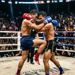 ONE Championship Athleten im Ring während eines Muay-Thai-Kampfs in Asien