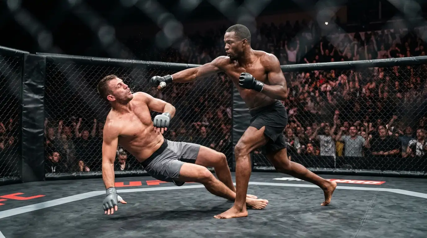 Knockdown im Octagon als Sinnbild für UFC-Prop-Wetten auf einzelne Spezialmärkte