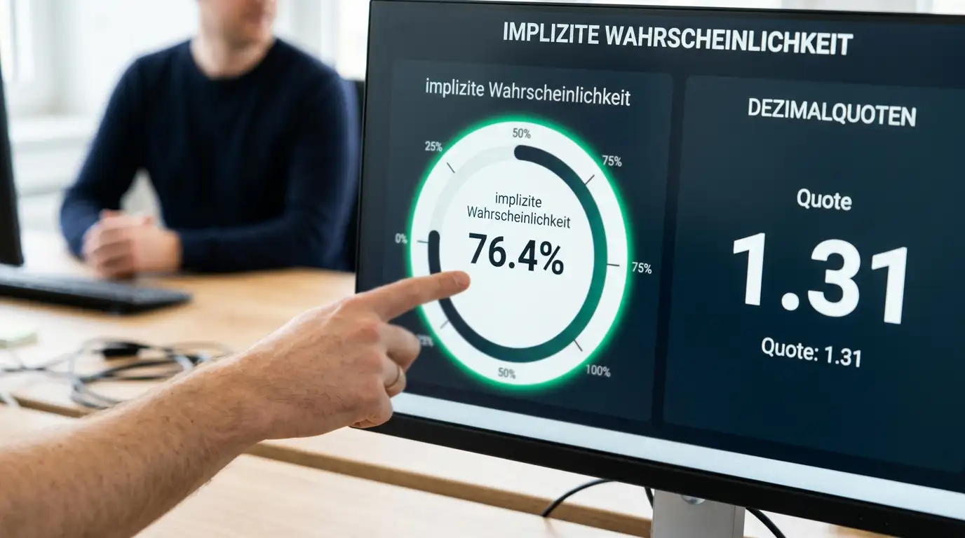Umrechnung einer Wettquote in eine prozentuale implizite Wahrscheinlichkeit