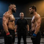 Favorit und Außenseiter stehen sich vor einem UFC-Kampf im Octagon gegenüber