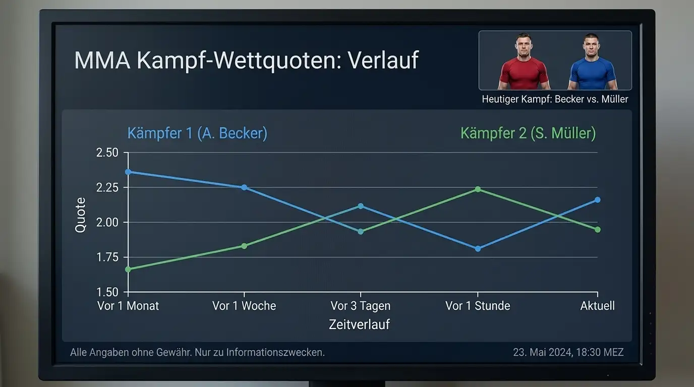 Beobachten der Eröffnungslinie und Quotenbewegung vor einem Großabend