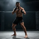 MMA-Kämpfer im Scheinwerferlicht des Octagons als Sinnbild für einen UFC-Quotenboost
