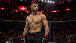 MMA-Kämpfer in einer Arena als Sinnbild für UFC-Wetten in der Schweiz