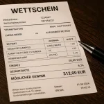 Wettschein und Stift auf einem Tisch als Sinnbild für die Wettsteuer bei UFC-Wetten