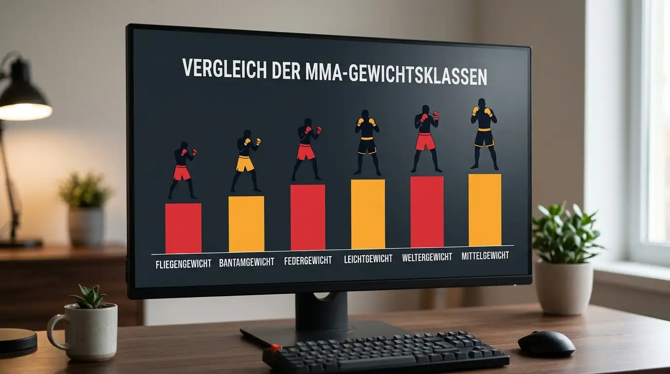 Übersichtliche Gegenüberstellung der UFC-Gewichtsklassen und ihrer Finish-Muster